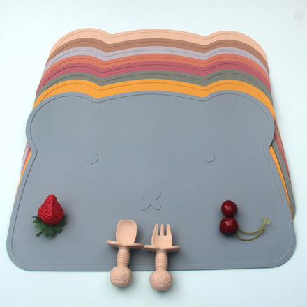 Children Toddler Classic Eco-Friendly Large Suction Highchair Kitchen Dining Table Mats Round Silicone Placemat for Kids