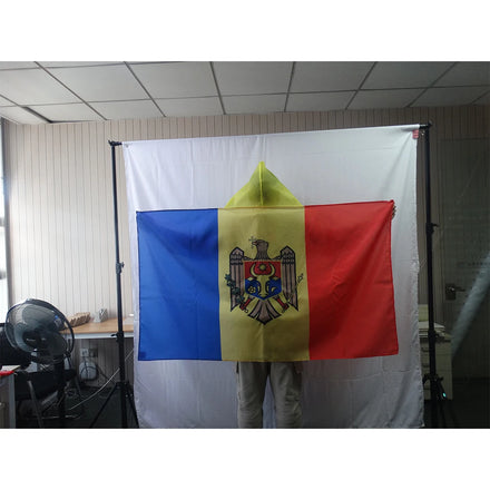 3x5ft Football Match Custom Logo Cheering Fan Cape Body Flag Moldova National Flag Cloak