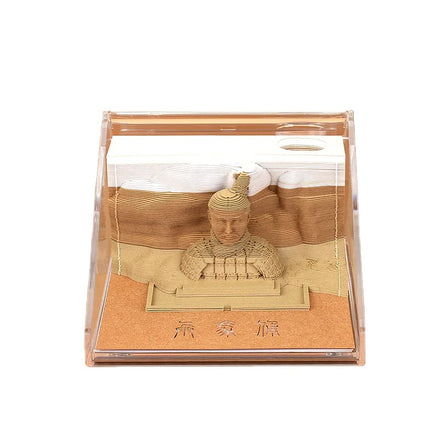 New Product Creativity 2026 Terra Cotta Warriors 3D Model Tear up Note Paper Tourist Attractions Souvenir Box Frame Note Paper