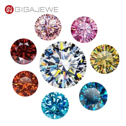 GIGAJEWE Nova Blue Yellow Red Orange Pink Color Moissanite Gemstone Wholesale for Jewelry Making