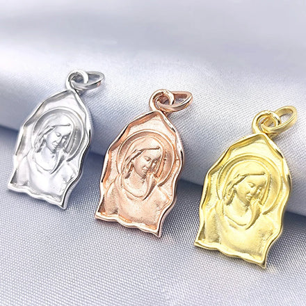 Pure Silver Wholesale Religious Jewelry S925 Solid Silver Virgin Mary Fine Pendants Charms