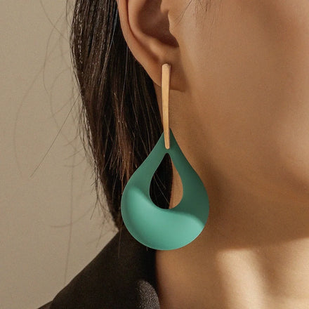 2022 New Cheap Stoving Varnish Drop Earrings for Women Colorful Big Water Dangle Jewelry Party Accessories Wholesale