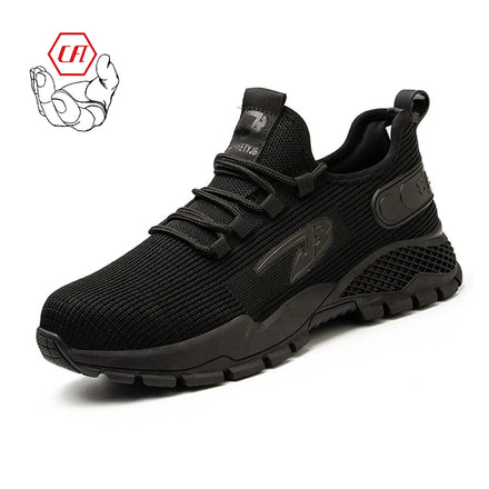 Fashion Breathable Safety Shoe Casual Trainers Men's Safety Shoe Fly Knit Steel Toe Non-slip Men's Work Shoes