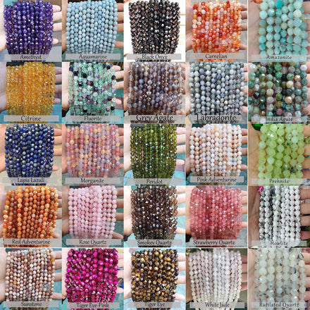 Wholesale Natural Crystal Beads Jewelry Pendant Faceted Geometry Rhombus Raw Stone Loose Beads for Jewelry DIY