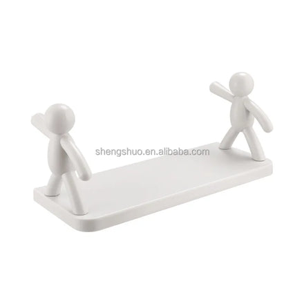 Shower Storage Rack for Soap Shampoo Organizer Cute White Doll Shelves No Drilling Cosmetics Holder Home Decor Bathroom Shelf