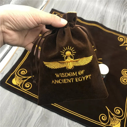High Quality Embroidery Velvet Altar Table Cloth Cover Tarot Card Decor Divination Velvet Table Cloth Drawstring Velvet Bag