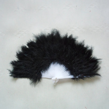 Wholesale Dyed Turkey Feather Beaded Round Hand Fan for Nigerian Engagement Wedding