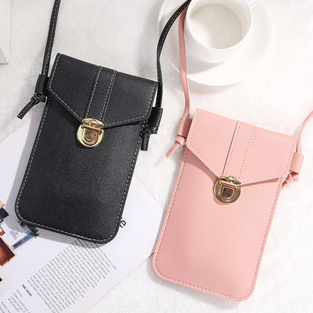 Touchable PU Leather Change Bag CrossBody Purse Mobile Phone Shoulder Bag Gift