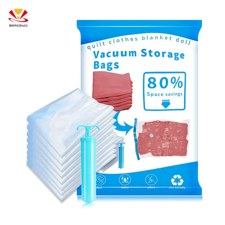 Factory Direct Supply Vacuum-Sealed Space Saver Hand Pump Clothes Bag Storage Compression Features for Industrial Packing
