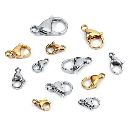 304 Stainless Steel Lobster Claw Clasps Jewelry Findings for Bracelet Necklace DIY Chain Extender Components