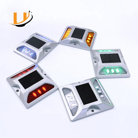 Roadsafe IP68 LED Road Reflector Glow in the Dark Cats Eyes Traffic Pavement Road Marker Light Aluminum Solar Road Stud