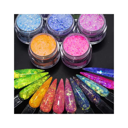 15g Bottled Glitter Color Acrylic Crystal Powder Extends Factory Wholesale Acrylic Powder
