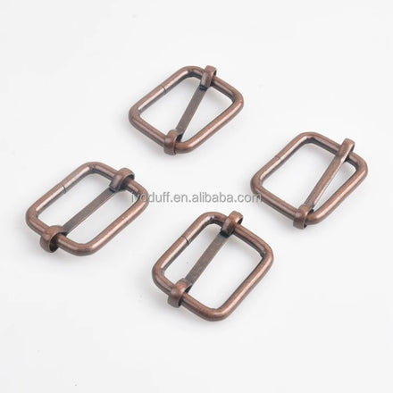 25mm Metal Handbag Red Bronze Rectangle Ring Adjuster Slider Buckle