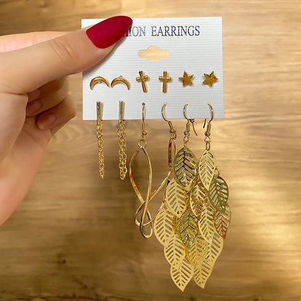 VKME New Fashion Hoop Gold Plated Earrings Fashion Butterfly Set Earrings
