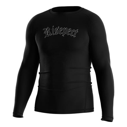 Black Men's Long Sleeve Fight Rashguard Non-Roll Fit Mesh Cooling Quick-Dry for Intense Grappling MMA