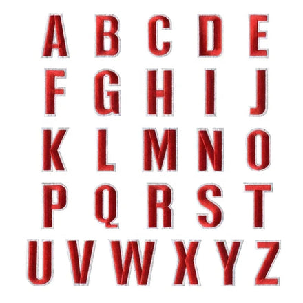 Impact Font English Letters A-Z Number 0-9 3D Embroidered Iron-On Woven Patches for Clothes