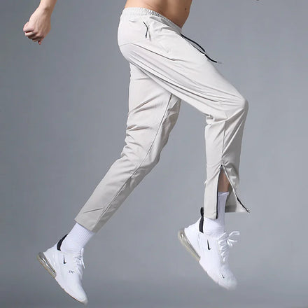 Men Sport Trousers Zipper Bottom Nylon Spandex Trousers Waterproof New Men Track Pants