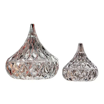 Luxury Modern Diamond Water Drop Shape Storage Fermentation Jar Wholesale Crystal Glass Food Home Kitchen Glass Sugar Bowl YAFU
