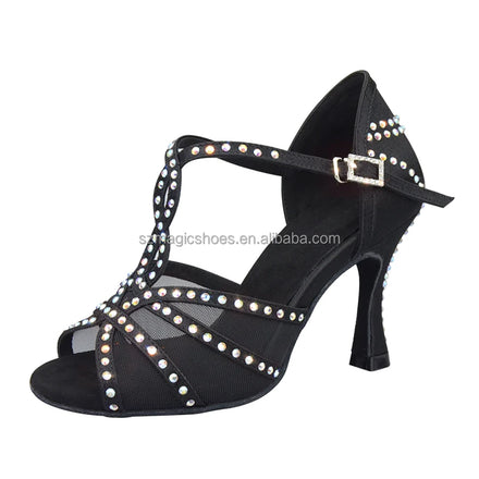 Wedopus Latin Dance Shoes Women with Crystals