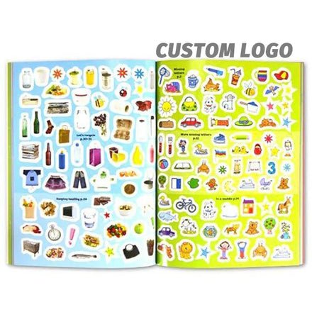 Custom High Quality Kids Release Paper Sticker Book Vintage Kawaii Cartoon Sticker Book for Kid Early Education
