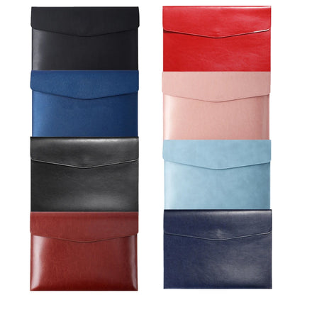A4 File Folder PU Leather Business Document Holder Organizer Snap Closure Envelope Folder Case Storage Bag for Receipt Contract