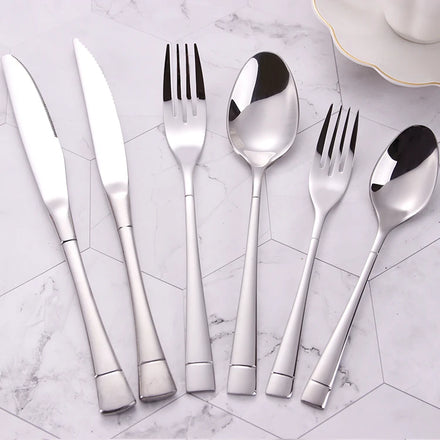 Wholesale 18/8 Wedding Spoon Silverware 6pcs Silver Plated Mirror Polish Eco-Friendly Modern Stainless Steel 304 Flatware