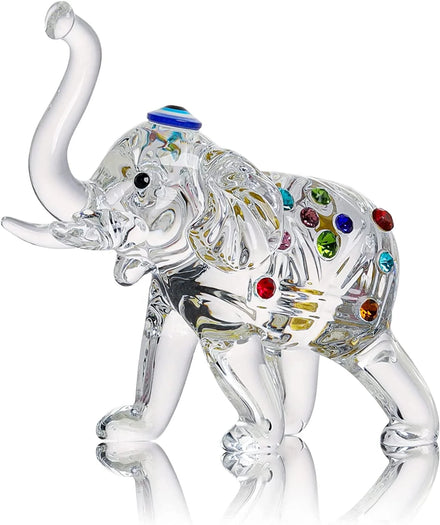 LONGWIN Crystal Glass Figurines Elephant Sculpture Gift Boxed Made in China Gift for Girl Birthday