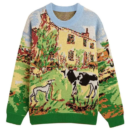 2026 Custom Design Men's Long Sleeve Winter Cotton Knit Crew Neck Sweater Anti-Shrink Jacquard Knitwear OEM ODM Custom Knitted