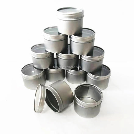 Ready Ship Factory Wholesale Clear Window Food Grade Tinplate Spice Tin Storage for Snack Chocolate Sugar D60xH45mm D90*H20