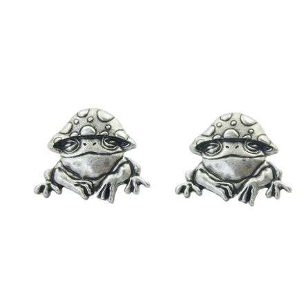 Unique Cute Mushroom Frog Earrings Hip Hop Animal Lady Jewelry Gift