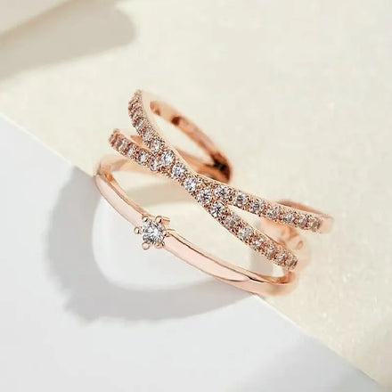 Wholesale Female Alloy Brass Rhinestone Beads Paving Open Cuff Resizable Finger Ring Jewelry