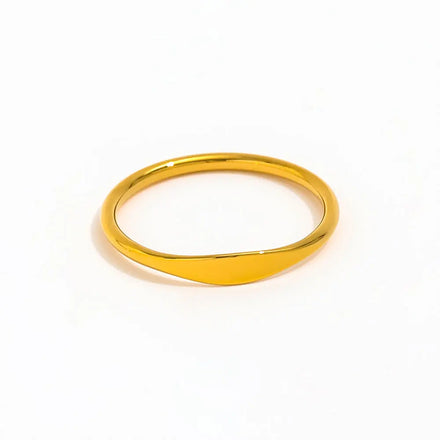 Fenny Stainless Steel Simple Irregular Basic Gradient Ring Versatile Jewelry 18K Gold Plated Wholesale Jewelry