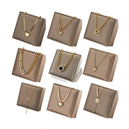 Stainless Steel Fashion Jewelry Necklace Waterproof 18k Gold Plated Roman Numeral Heart Necklace Stainless Steel