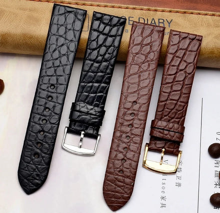 For any luxurious wristband genuine Crocodile skin watchband thin leather strap men women 12 13 18 20 22mm Bracelet