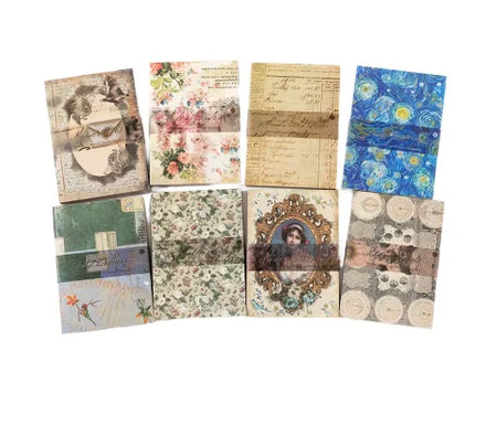 100Pieces/Pack Material Paper Book World Twilight Series Retro Artistic DIY Journal Decoration Base Stitching Stickers 8 Options