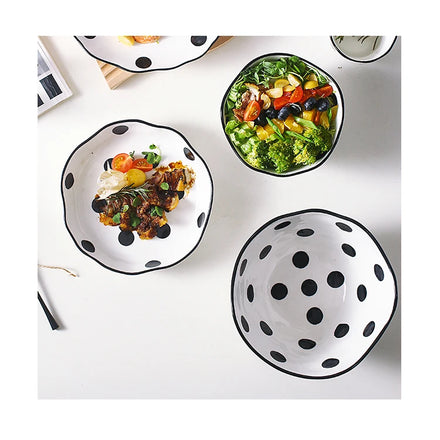 Bowls Tablewadress Shirtousehold Ceramic French Wave Point Minimalist Plate Dish Custom Design Party Plates High Standard Accept