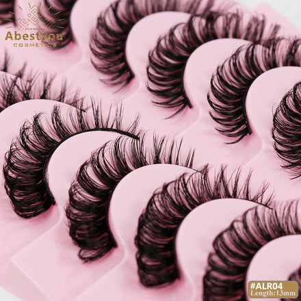 Abestyou 10pairs Cat Eye d Curl Faux Cils Humain Russian Fake Eyelashes 3d Natural Lashes Wholesale Pestaaspostizasalmayor