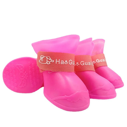 2022 Hot Selling Candy Color Rain Days Pet Dog Product PVC Non-slip Soft-soled Waterproof Shoes Pet Rain Shoes Boots