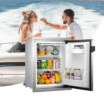 DC-40 40L 12V Single Solid Steel Door Hotel Room Built-in Car Fridge With Compressor Hotel Mini Bar Fridge