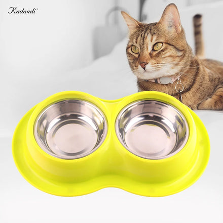 Double Portable Luxury Metal Custom Food Water Feeding Stainless Steel Dog Bowls
