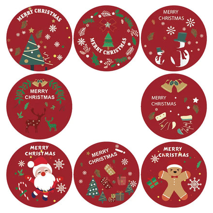 2026 Hot Selling 500 Pcs/roll Merry Stickers Gift Box Sealing Label Xmas Decorations Christmas Stickers for Home Cute Pattern