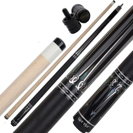 Cueelf Modern Linen Grip Pool Cue 1/2 Stainless Steel Joint Maple Wood 19-21OZ Weight 12.75-13mm Tip for Pool Billiard Sports