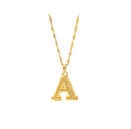 Capital Initial Letter Stainless Steel Necklaces for Women A-Z Alphabet Pendant Necklace Birthday Jewelry Gift Bijoux