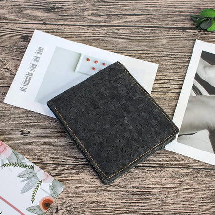 Personalized Vegan Wallet Cork Leather Purse Natural Portugal Wallets Vegan Cork Leather Card Holder Wallet for Men