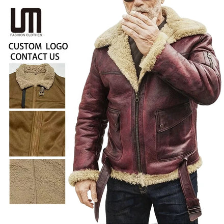 Custom Logo Wholesale Winter Men Fashion Thick Warm Motorcycle Coat Overcoat Plus Size Jackets