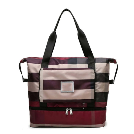Womens 20L Portable Travel Duffel Bag Foldable Tote with Zipper Closure for Dry Wet Use