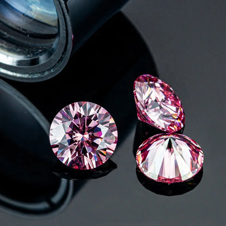 Wholesale 1CT Emerald Round Asscher Cut Pink Color Moisssanite Diamond for Jewelry Making