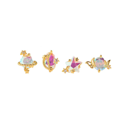 ZUOLA Eco-friendly Brass Fashion Studs Earring 18K Gold Plated Shiny Star Butterfly CZ 925 Silver Posts Cute Earring for Girls