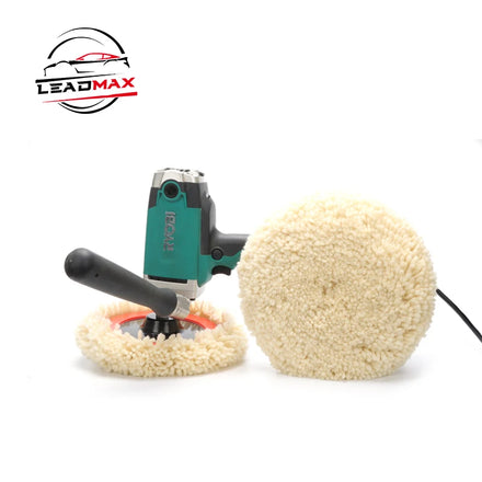 LEADMAX 7 Inch Single Side Wool Buffing Pad White Wool Polishing Pads for Car Body Customizable OEM Wholesale