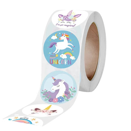 Custom Cute Cartoon Logo Sticker Labels Roll 500pcs Animal Wall Teacher Reward Decals for Perfume Use